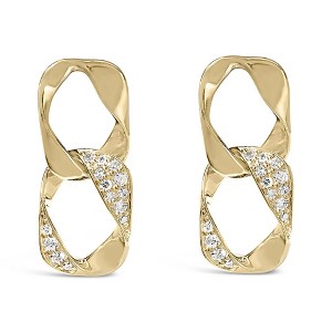 Haus of Brilliance 14K Yellow Gold Plated Silver Open Link 1/5 Cttw Diamond Drop Earrings - 1 of 4