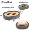 Evideco French Home Goods Elegant Dolomite Soap Dish with Bamboo Tray – Stylish Bathroom Accessory, Versatile Use in Kitchen & Bathroom - 4 of 4