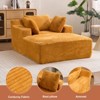 Efomao 66inx48in Chaise Longue Chair Indoor Modern Upholstered Corduroy Deep Seat Sofa Bed with Armrests No Assembly Required Orange - 4 of 4