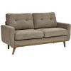 APRILSOUL 67.7" Wide Mid-Century Modern Upholstered Tufted Loveseat Sofa With Wooden Legs - 3 of 4