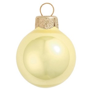 Northlight Pearl Finish Glass Christmas Ball Ornament - 7" (180mm) - Soft Yellow - 1 of 4