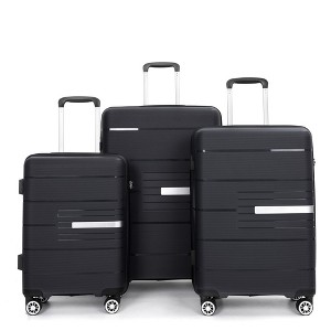 Luggage 3 Piece Set(20"/24"/28"), Hardshell Suitcase With Double Mute Spinner Wheels, TSA Lock - 1 of 4