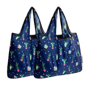 Wrapables Foldable Tote Nylon Reusable Grocery Bag (Set of 2) - 1 of 4
