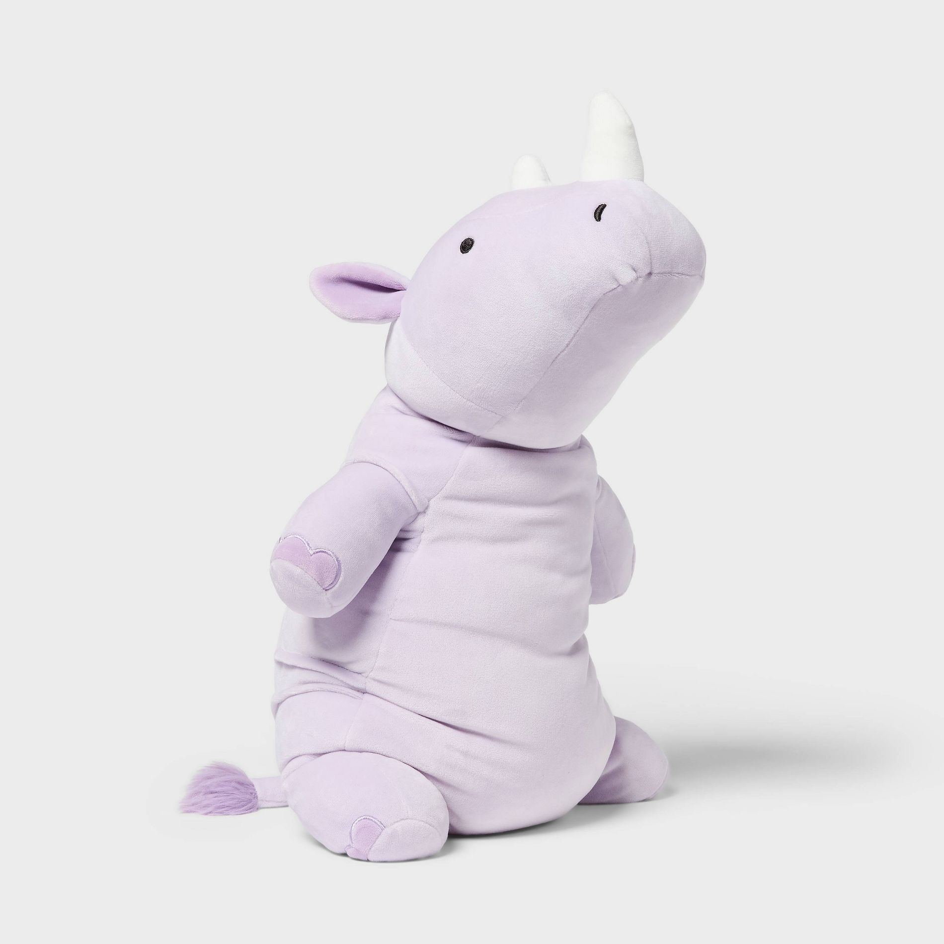 Rhino Weighted Plush Kids' Throw Pillow Purple - Pillowfort™