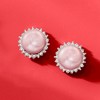Ross-Simons 7-7.5mm Pink Cultured Pearl and .13 ct. t.w. Diamond Earrings - 4 of 4