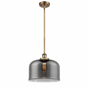 Bell - 1 Light Stem Hung Mini Pendant In Industrial Style-10 Inches Tall and 12 Inches Wide - 1 of 1