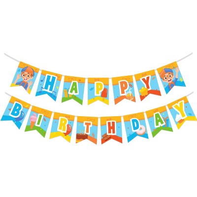 Treasures Gifted Blippi Birthday Banner - Blippi Party Supplies
