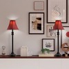 25.75" 2pk Buffet Table Lamps with Burgundy Fabric Bell Shades Black - Cresswell Lighting: Elegant Metal Base, ETL Listed, No Tools Assembly - 4 of 4