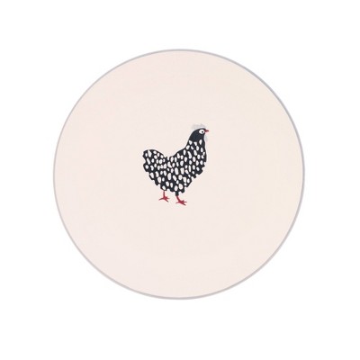 White Ceramic Farmhouse Chicken Graphic 16-Piece Dinnerware Set