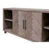 Palisades 2 Door Console TV Stand for TVs up to 80" Gray - Martin Furniture: Herringbone Pattern, Iron Hardware - 4 of 4