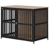 PawHut Dog Crate Furniture, 39" Dog Cage Furniture End Side Table w/ Anti-Chew Resistant Mesh, Anti-Escape Single Door, for Large Dogs, Walnut Brown - 4 of 4