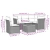 vidaXL 6 Piece Patio Sofa Set with Cushions Gray Poly Rattan - 2x middle + table + 3x corner - 3 of 4