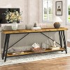 Gulches Industrial Sofa Table, 2-Tier, Rustic Brown, Extra Long 70.9", Entryway/Hallway Console Table - 2 of 4