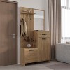 TiramisuBest 38" 3 - In - 1 Entryway Hall Tree - Storage Bench, Four - Hook Coat Rack & Shoe Storage, Stunning Cream White Finish - 2 of 4