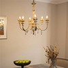 Vintage Distressed White Chandelier with 6 Lights, Elegant Design and Crystal Accents, Home Decor Lighting, 1pc - 3 of 4