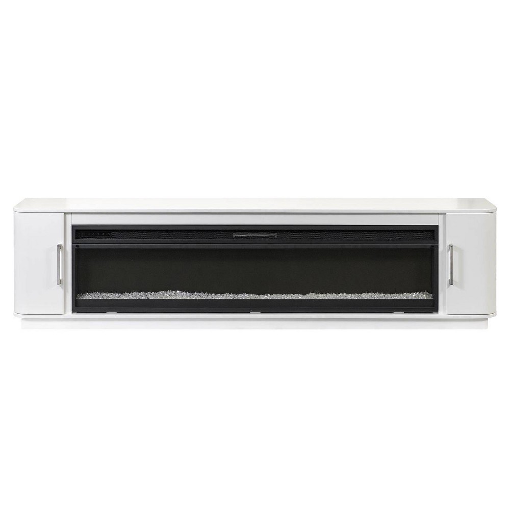 Martin Furniture 84" Modern Fireplace Console Entertainment Storage Tv Stand White Fully Assembled