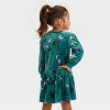 Toddler Girls' Bluey Velour Dress - Teal Blue - image 2 of 3