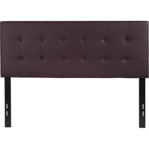 Full Button Tufted Upholstered Headboard Brown - Riverstone Furniture
