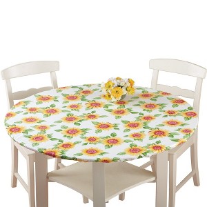 Collections Etc Collections Etc. Patterned Fitted Table Cover with Soft Flannel Backing and Durable Wipe-Clean Vinyl Construction - 1 of 2