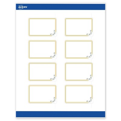 Avery 2" x 3" Labels, Gold Double Border with Florals, 80 ct