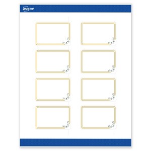Avery 2" x 3" Labels, Gold Double Border with Florals, 80 ct - 1 of 4