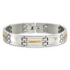Black Bow Jewelry 12mm Stainless Steel & 14K Yellow Gold Accent Link Bracelet, 8.75 Inch - 3 of 4