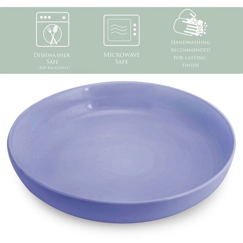 Elanze Designs Bistro Glossy Ceramic 8.5 inch Dinner Bowls Set of 4, Violet Purple, 2 of 7