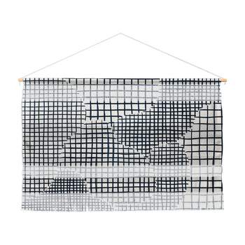 Alisa Galitsyna Dark Blue Grid Pattern Fiber Wall Art - Society6