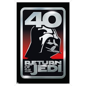 Trends International Star Wars: Return of the Jedi - 40th Vader Logo Framed Wall Poster Prints - 1 of 4