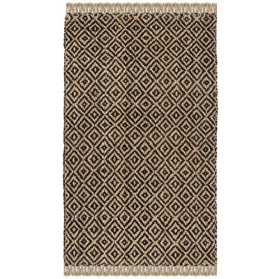 Handmade Brown and Natural Jute Diamond Area Rug
