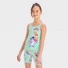 Girls' Stitch Tight Fit Tank Pajama Set - Green - 3 of 4