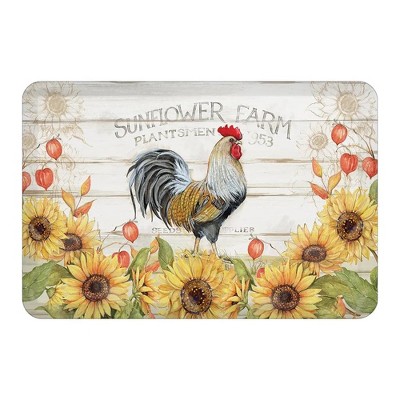 J&V TEXTILES 18 in. x 30 in. Vintage Rooster Kitchen Cushion Floor
