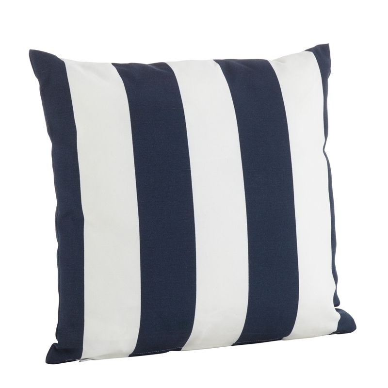 Saro Lifestyle Classic Stripe Indoor/Outdoor Toss Throw Pillow - Poly Filled, 21", Blue, 2 of 3