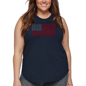 LA Pop Art Women's Word Art Tank Top - USA Flag - 1 of 4