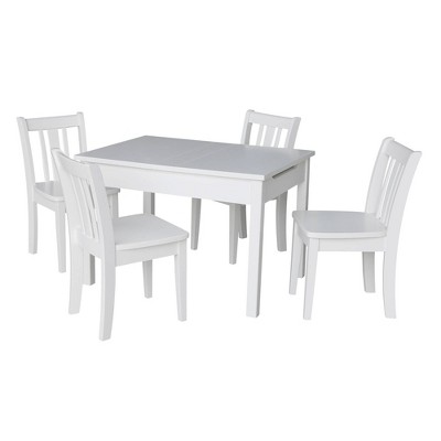 Kids' Storage Table with 4 San Remo Juvenile Chairs White - International Concepts