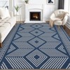 Washable Modern Geometric Rug Non Slip Low Pile Rug Soft Contemporary Throw Floor Cover Foldable Indoor Carpet for Living Room Bedroom Playroom - 3 of 4