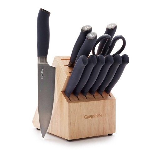 Stainless Steel 5 Knife Set With Holder Lime Green