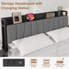 Whizmax Full Size Bed Frame with Upholstered Headboard, Industrial Full Platform Bed with 2 Storage Drawers and Charging Station, No Box Spring Needed - image 4 of 4