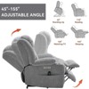 Gray Up to 350 LBS Chenille Power Lift Recliner Chair with 8-Point Vibration Massage and Lumbar Heating for Living Room Apartment - 3 of 4