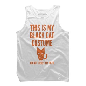 Men's Design By Humans Halloween Introvert Black Cat Costume By Commykaze Tank Top - 1 of 3