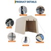 Portable Outdoor Storage Shed with 2 Roll-Up Doors, 240G Waterproof PE Tarp, UV-Resistant for Motorcycle/Tools - 4 of 4