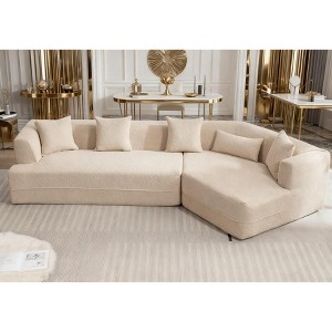 Modular Sectional Sofa, Convertible Sofa with Round Fiber,  Fabric Anti Wrinkle,  Upholstery Sofa Couch Minimalist Style for Living Room - 1 of 4