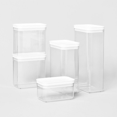 Airtight Food Storage Containers with White Lids – 6 Piece Set