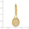 Black Bow Jewelry 14k Yellow Gold Large 3D Tennis Racquet Pendant - 4 of 4