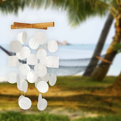 Woodstock Wind Chimes Asli ArtsÃ‚Â® Collection  Mini Capiz Chime  12'' Wind Chime for Outdoor Patio Garden Decor