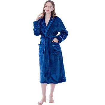 PAVILIA Fleece Robe For Women, Plush Warm Bathrobe, Fluffy Soft Spa Long Lightweight Fuzzy Cozy, Satin Trim