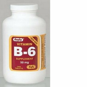 Rugby Vitamin B-6 Pyridoxine Supplement Tablets 50 mg 1000 Ct - 1 of 3
