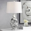 Possini Euro Design Marisa 27 1/2" Tall Modern Table Lamp Gray Swirl Finish Art Glass Single White Shade Living Room Bedroom Bedside Nightstand House - 2 of 4