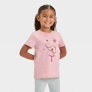 Toddler Girls' Short Sleeve Ballerinas Graphic T-Shirt - Cat & Jack™ Dusty Pink - 1 of 4