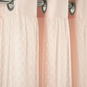 Home Boutique Cottage Polka Dot Sheer Window Curtain Panel Including Tieback Pink Single 38X84 - 1 of 1